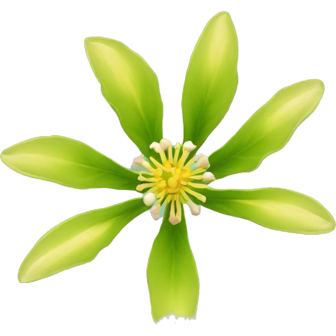 Ashwagandha flower with greenish-yellow petals and a central yellow stamens emojis emoji