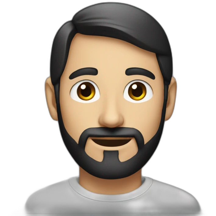 Steve Jobs young with black beard emoji
