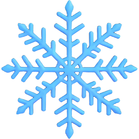 blue and white snowflake emoji