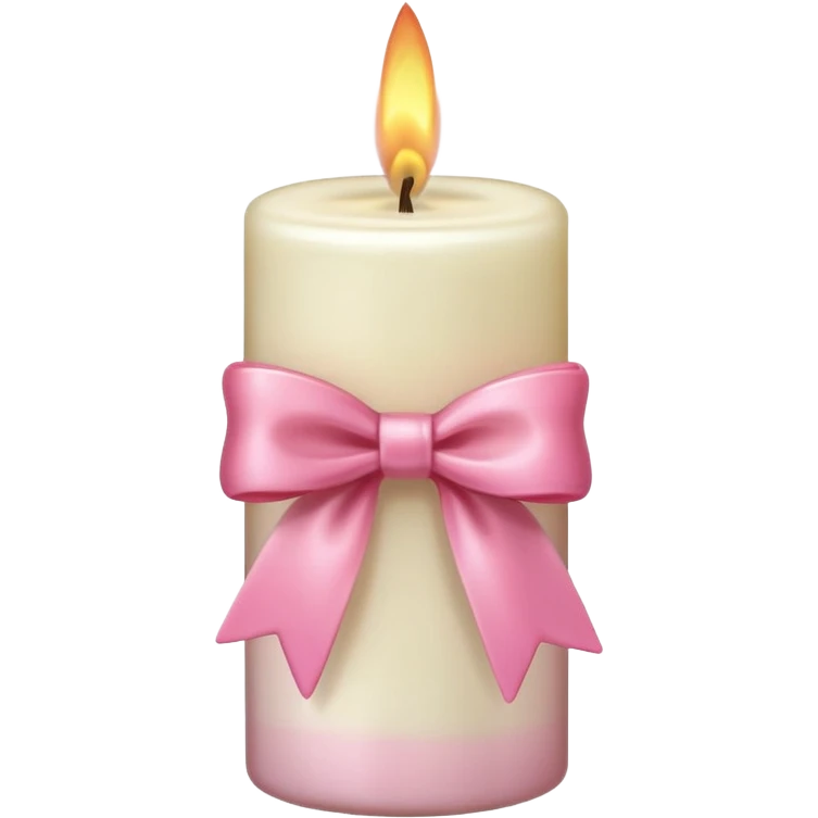 Candle with pink bow emoji