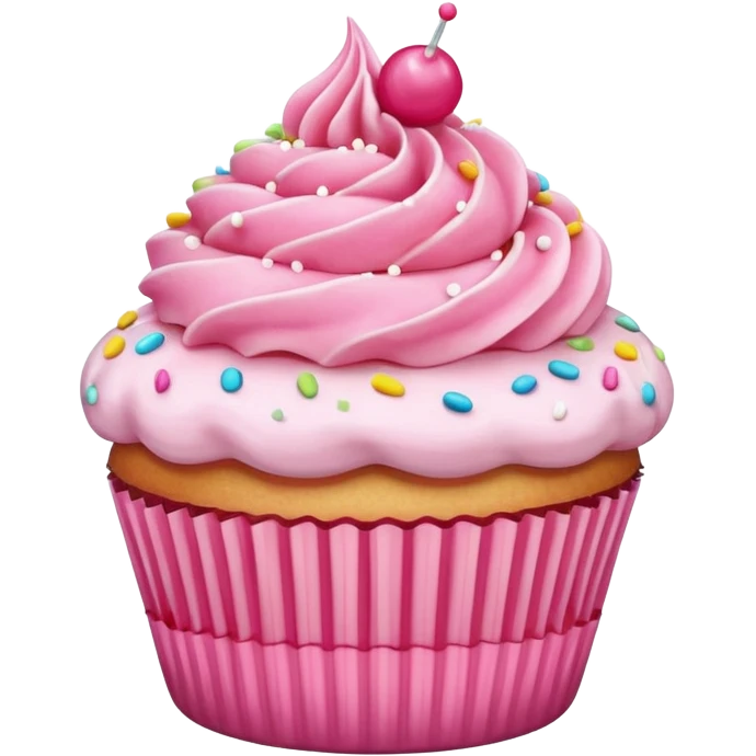 Cupcake with pink icing emoji