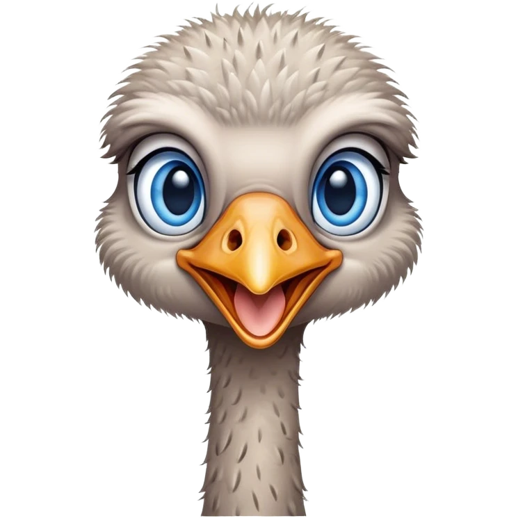 Ostrich with big blue eyes emoji