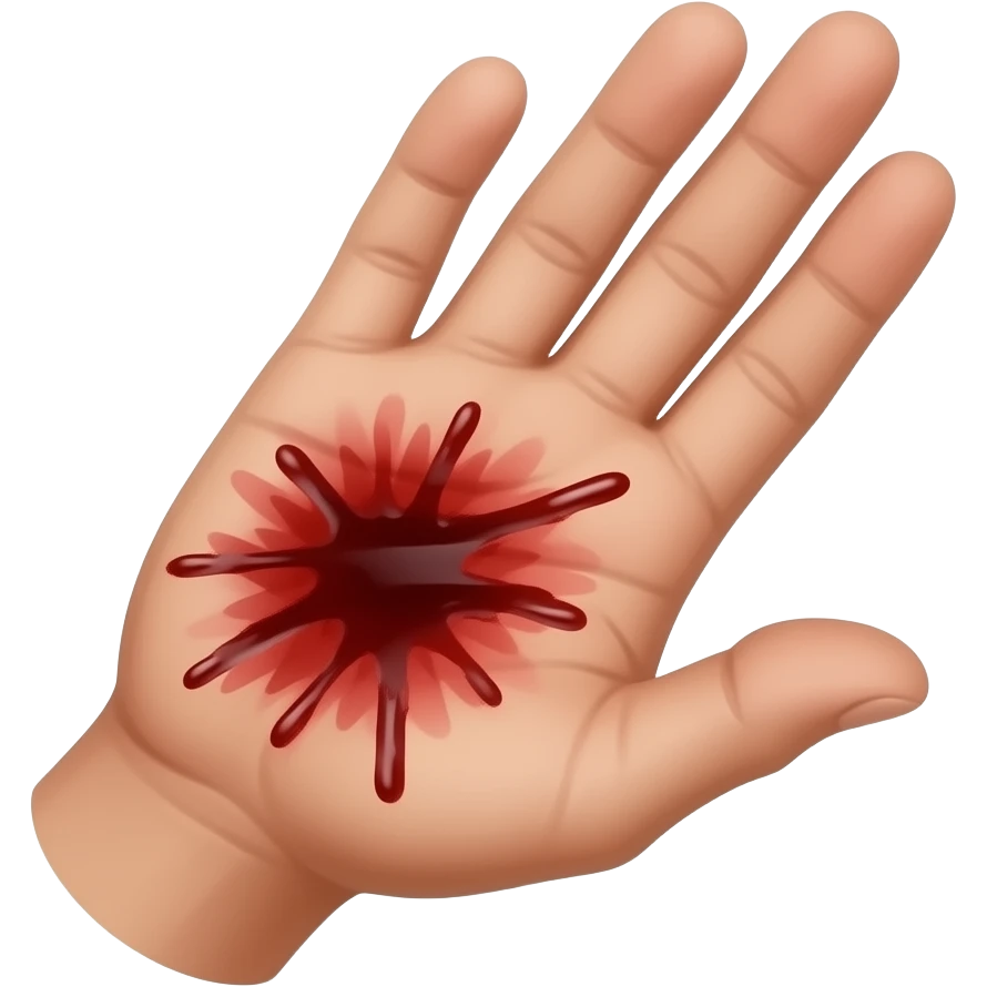 Bloody wound on palm of hand emoji