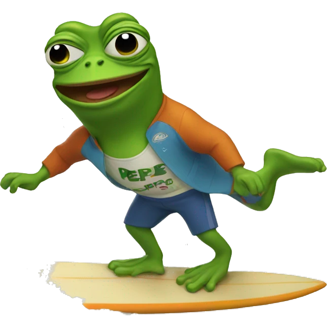 pepe with surfboard emoji