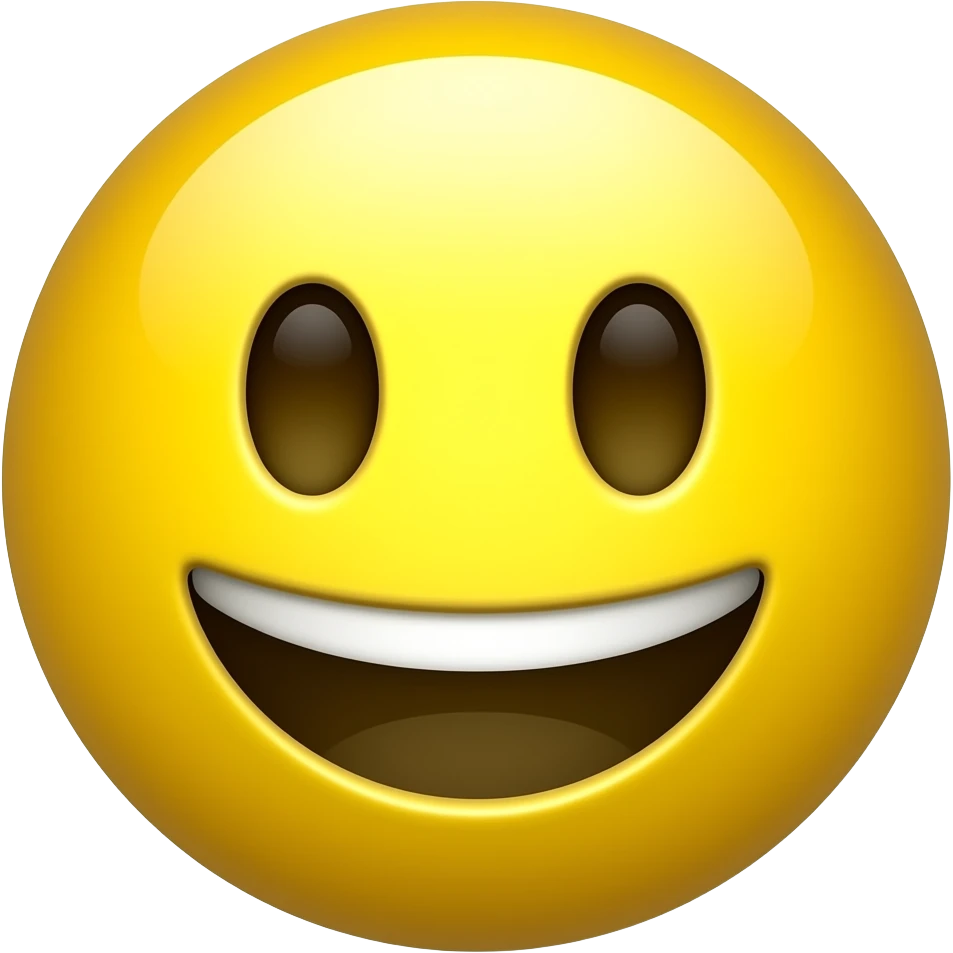 Yellow round glossy emoji emoji