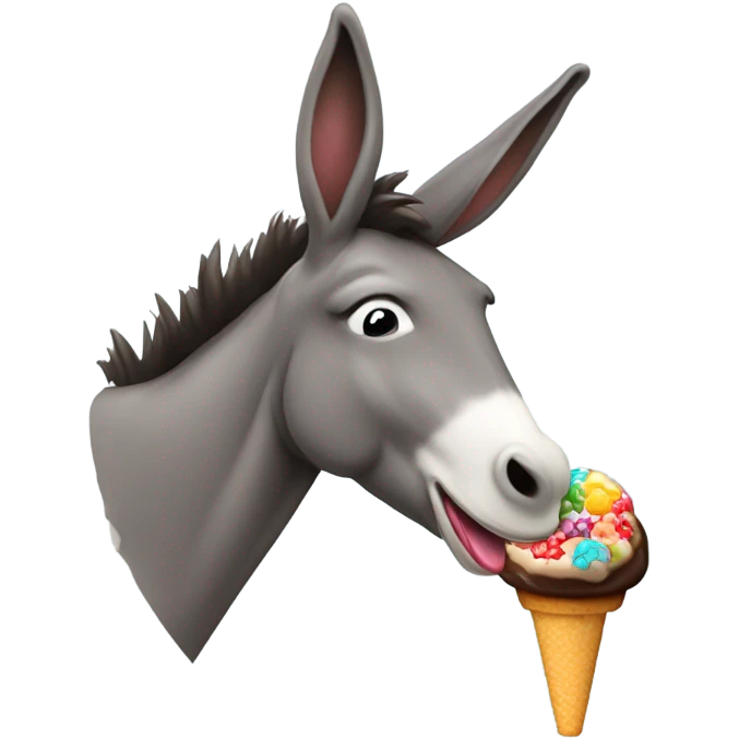 A donkey licking a fudge pop emoji