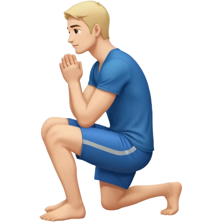 man kneeling on two knees side view emoji