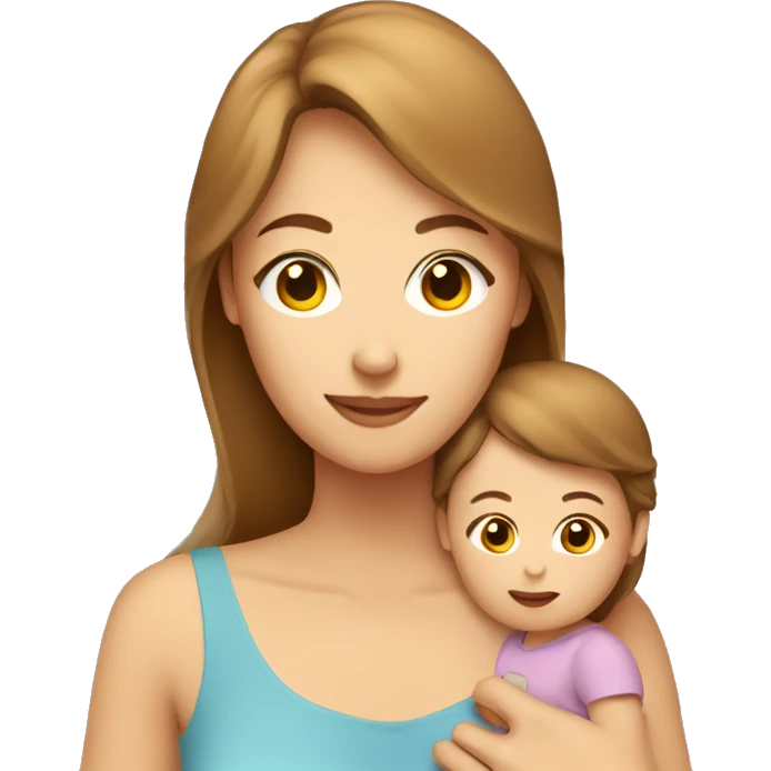 Light brown hair mom with baby  emoji