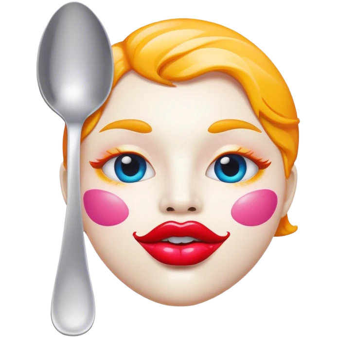 portrait of Spoon face big lips  emoji