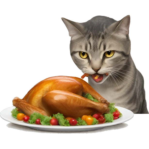 cat eating a turkey emoji