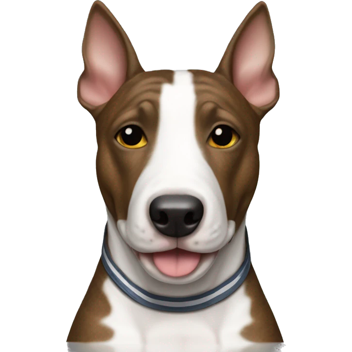 Axel brindle bullterrier with a white stripe on the face emoji