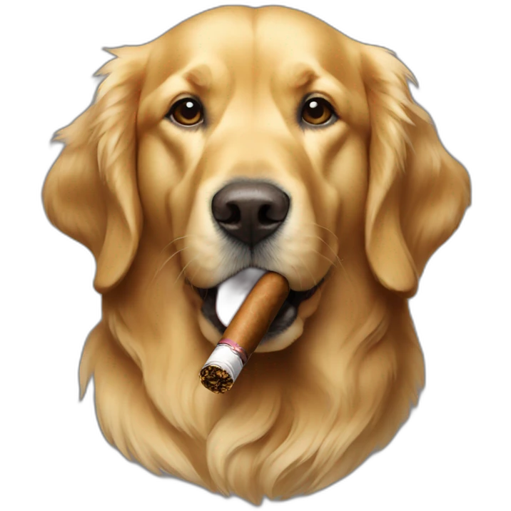 A Golden retriever smoking a cigar emoji