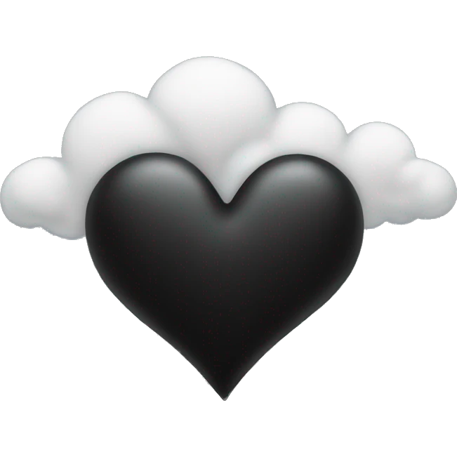 Black Heart with clouds emoji