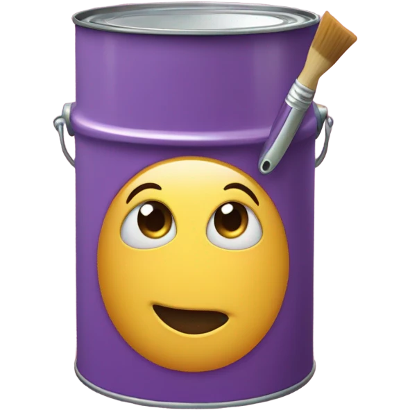 Colorful Paint can that has most Cute face  emoji