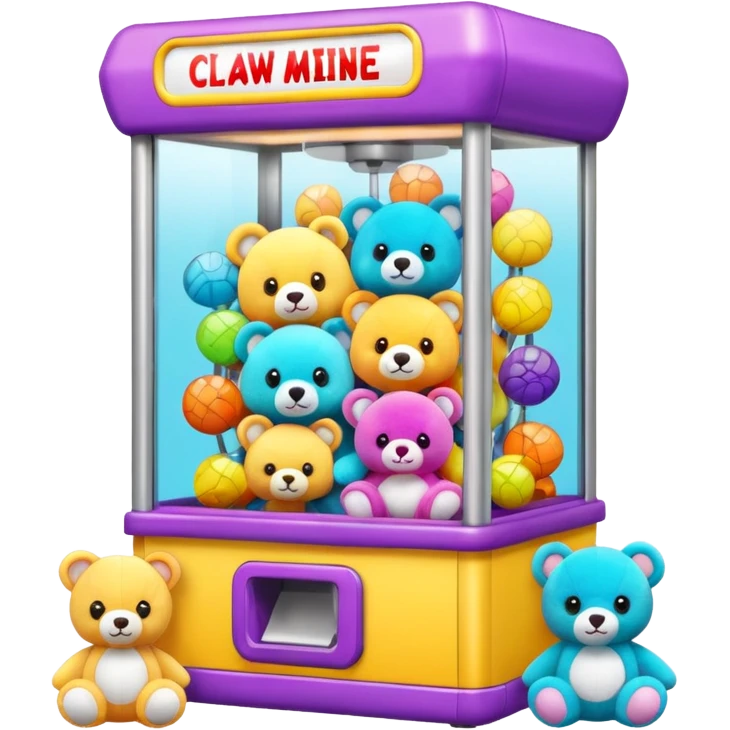 Claw machine with toys emoji