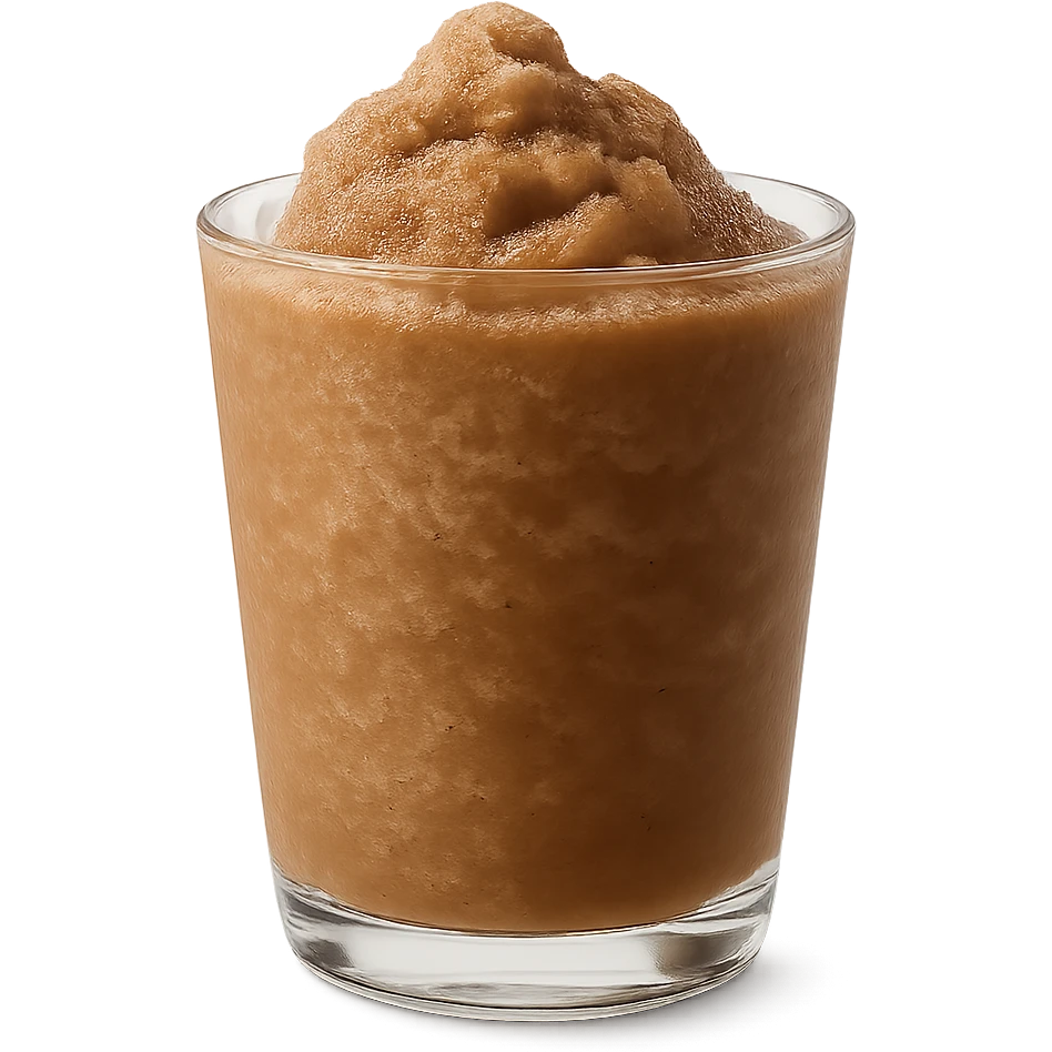 clear glass cup filled with frozen coffee frosty and cold emoji