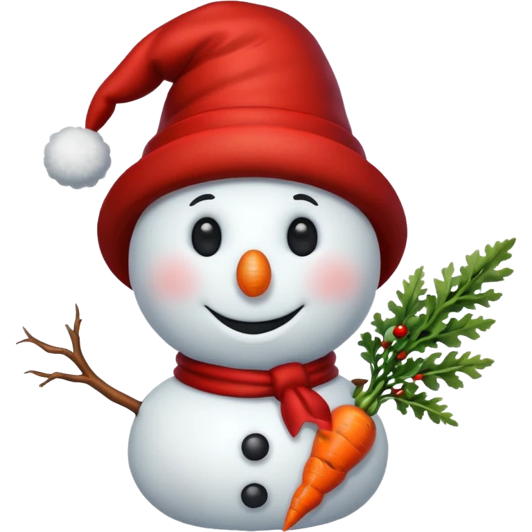 snowman wearing red hat emoji