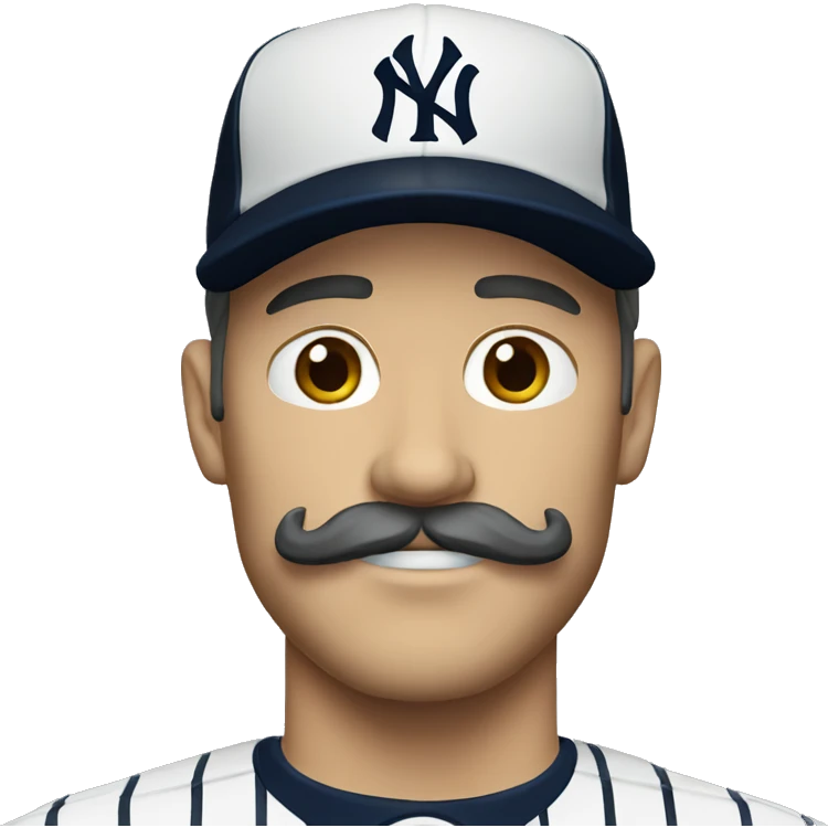 White man with mustache New York Yankees  emoji