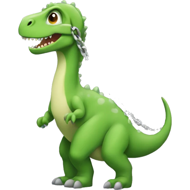 Dino with gang chain emoji