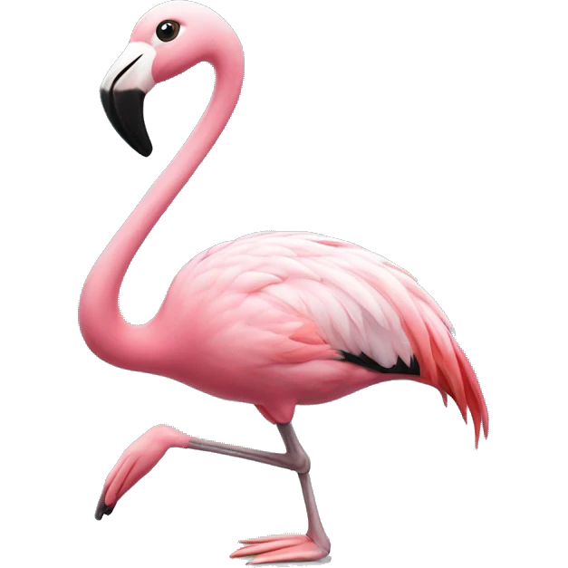 Flamingo ice skating emoji