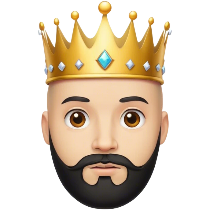 bald guy with black beard and a crown emoji
