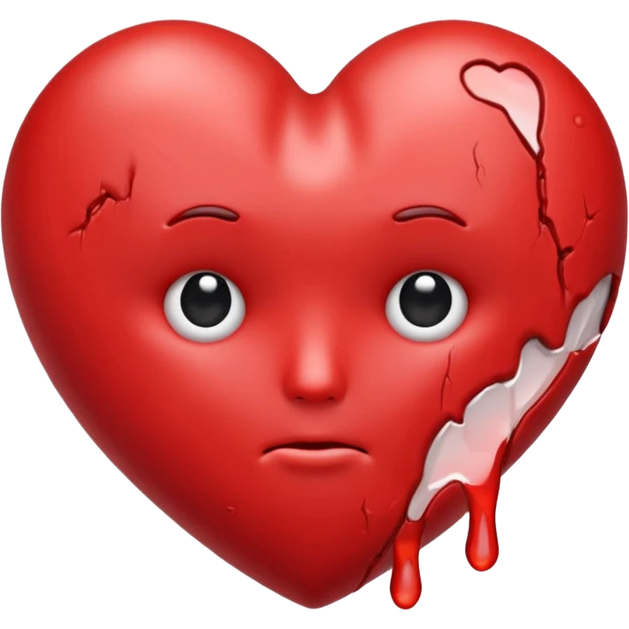 Melting heart pain heart without facce emoji