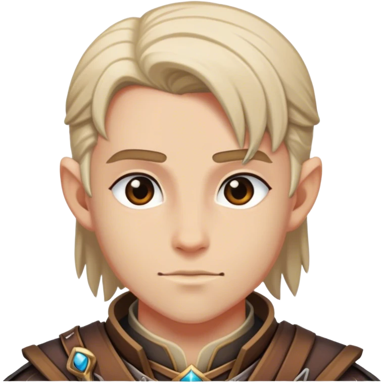 DnD character. The composition is centered, showing only the head and upper chest, ensuring perfect symmetry and alignment. emoji