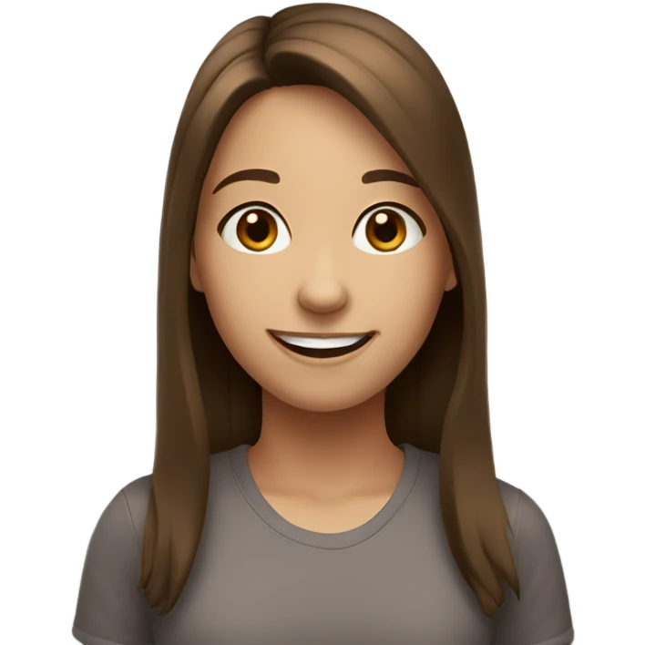 smiling girl with brown hair emoji