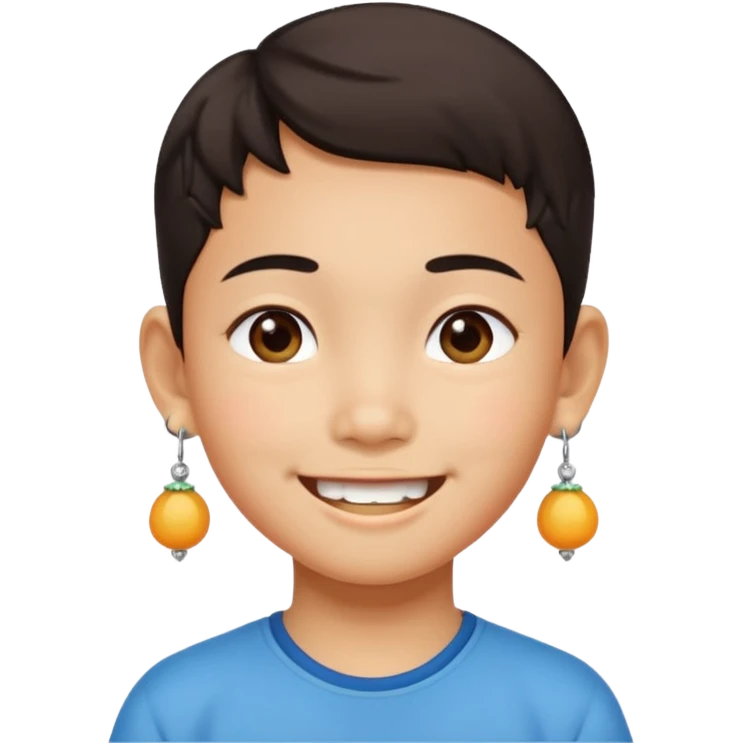 zesty short chinese kid with earings emoji