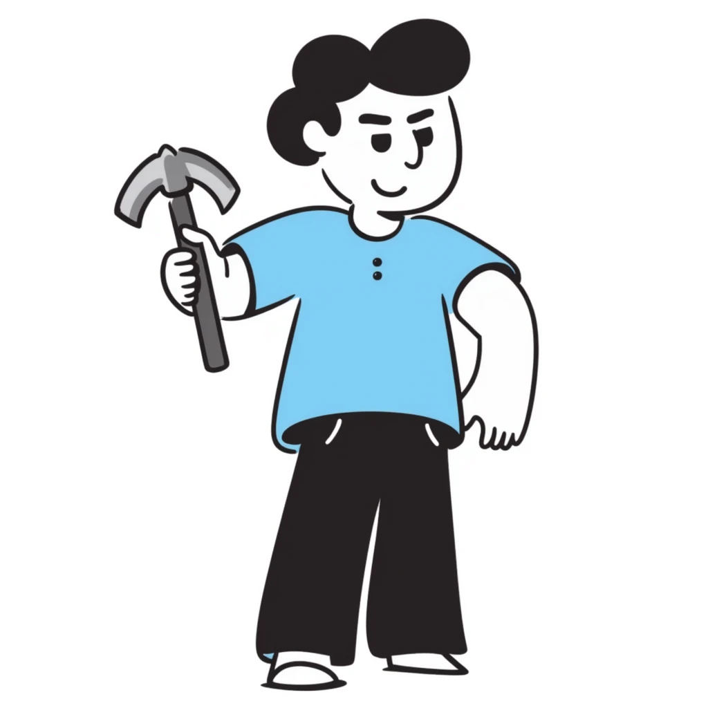 Minecraft Steve character in hand drawn doodle style emoji