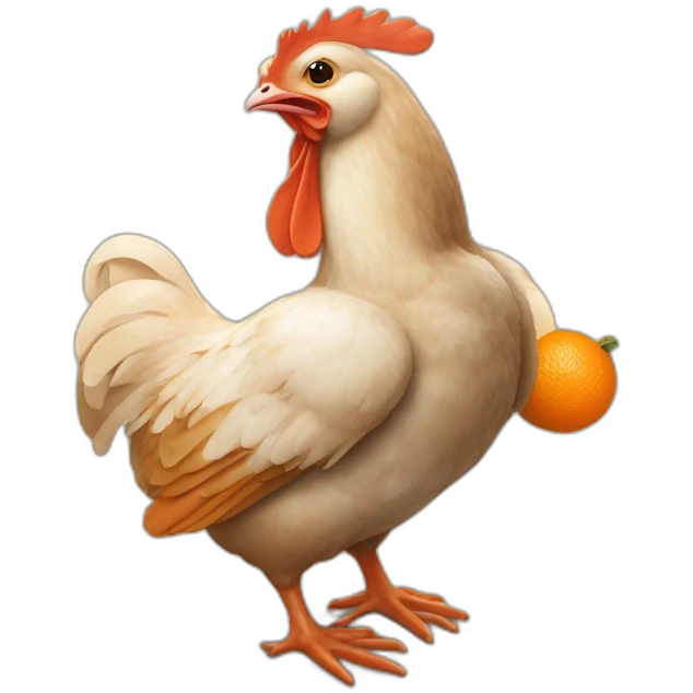 Poulet qui gobe une loutre orange emoji
