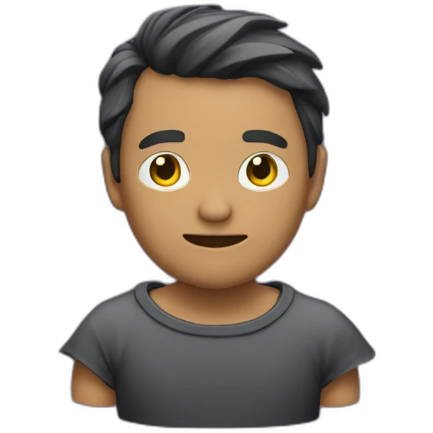 Chauve-man-with-t-shirt-angle-mort emoji