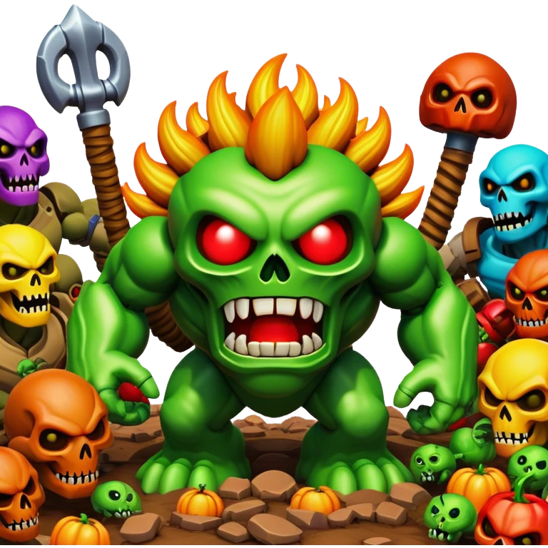 3D, cinematic ultra detailed 32k HD Doom srhoom in pvz 1 emoji