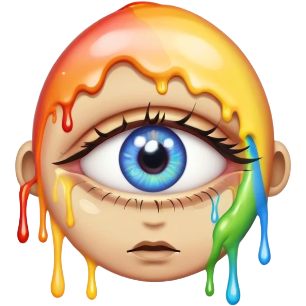 weird melted rainbow eye emoji