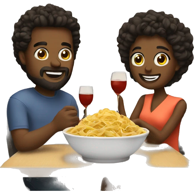Date night with pasta emoji