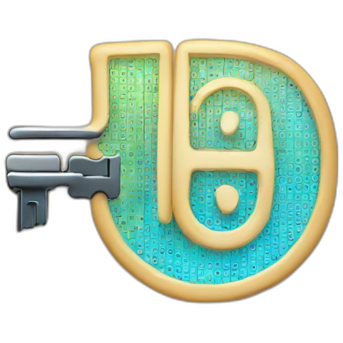 binary code forming a key emoji