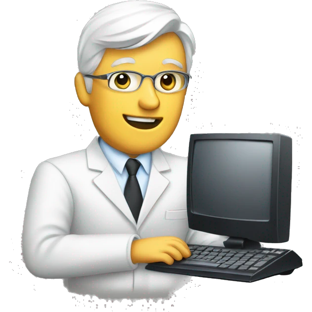a financier with a computer emoji