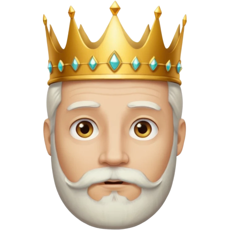 Homem barba branca coroa na cabeça emoji