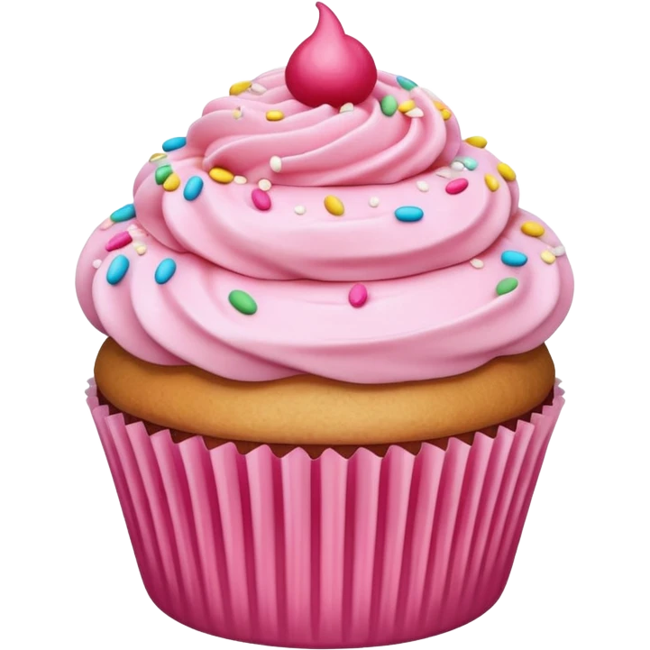 Cupcake with pink icing emoji
