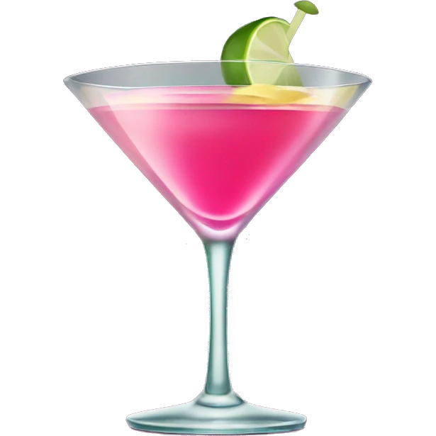 cosmopolitan drink in martini glass  emoji
