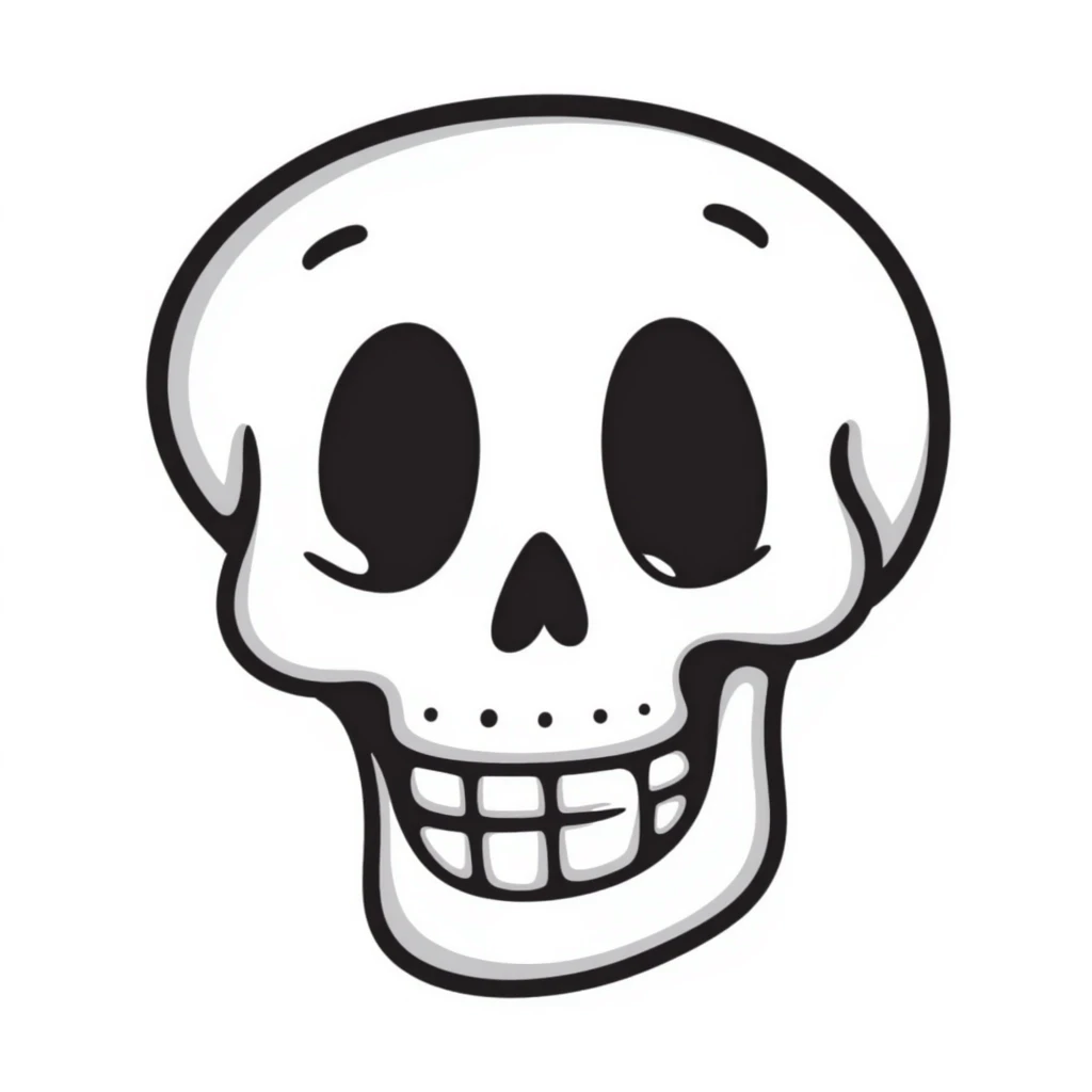 skull hand drawn doodle emoji