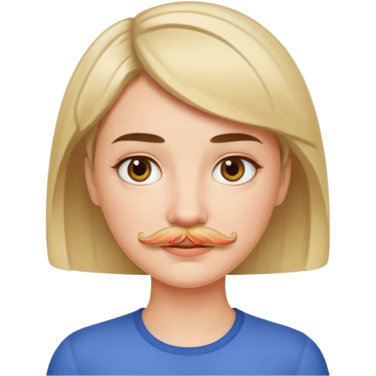 Women short hair with mustache emoji
