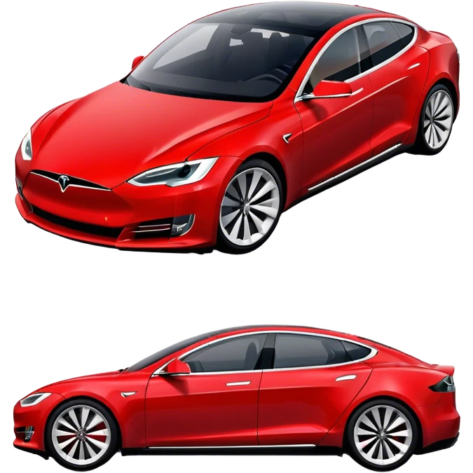 Tesla Model S - Tesla (Model Year: 2022) (Iconic colour: Red) emoji