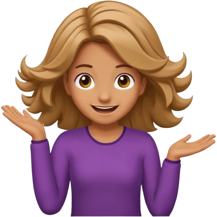 Create an emoji that says well duh and has a girl flipping her hair emoji
