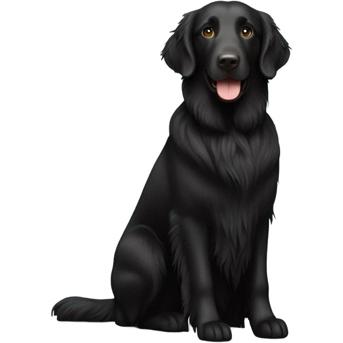 Flat coated retriever with no tail emoji