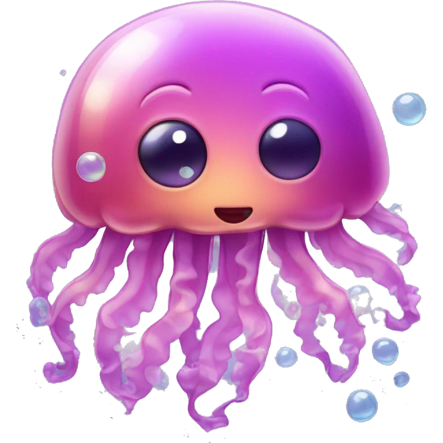 jelly fish with bubbles around it emoji