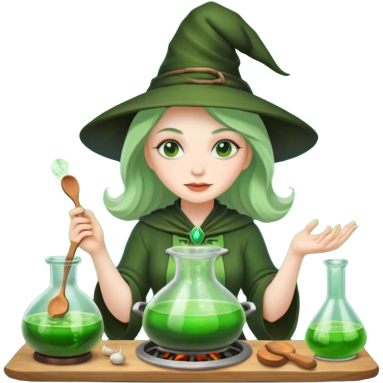 green witch cooking potion emoji