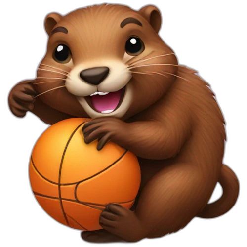 Beaver playing with a ball emoji