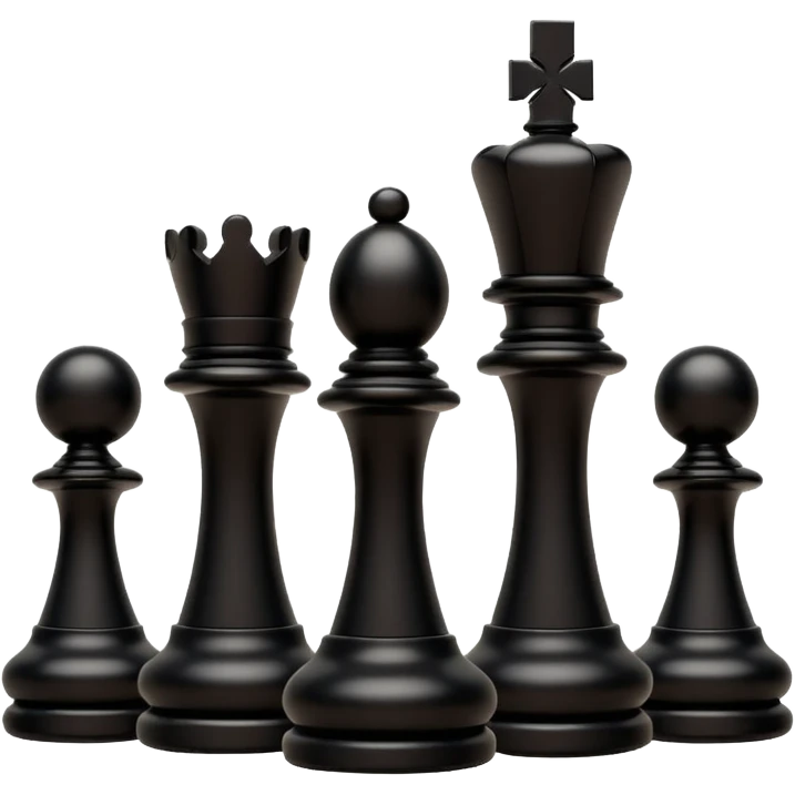 black wooden chess pieces, emoji