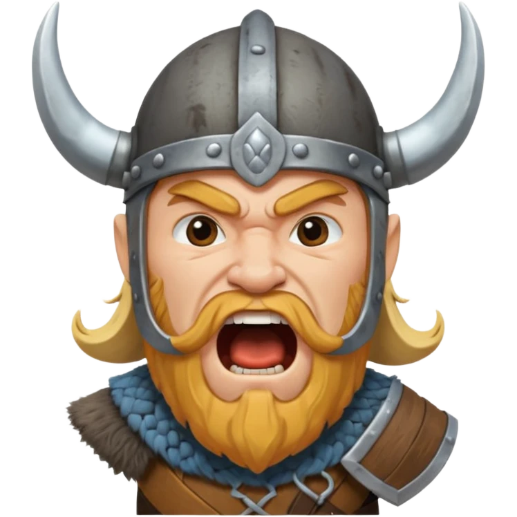 un vichingo con l'elmetto che urla  emoji